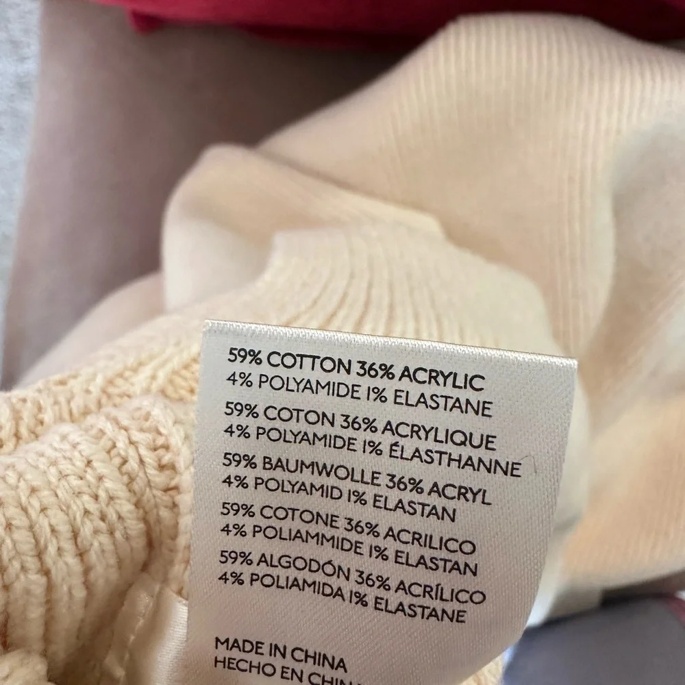 FREE PEOPLE Soft Cream Chunky Crew Neck Sweater - NWT  MSRP $128 Size M - Picture 7 of 7